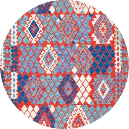 Safavieh 7 x 7 ft. Aspen Southwestern Hand Tufted Round Rug; Red & Blue APN412Q-7R